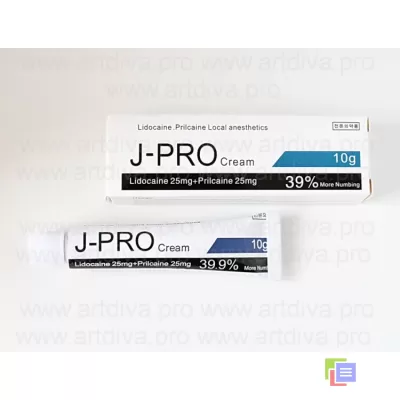Крем J-PRO крем анестетик для космеологических процедур, татуировки и перманентного макияжа.