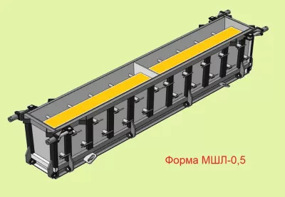Металлоформы для блоков междушпальных лотков МШЛ-0,5 двухместные.
