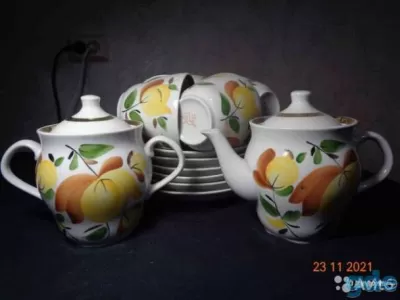 чайный сервиз роспись позолота Хайтинский ф