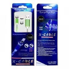 Объявление: Магнитный светящийся кабель USB XCable 3в1 зеленый фото №3