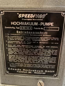 Объявление: Высоковакуумный насос SPEEDIVAC HOCHVAKUUM PUMPE фото №2